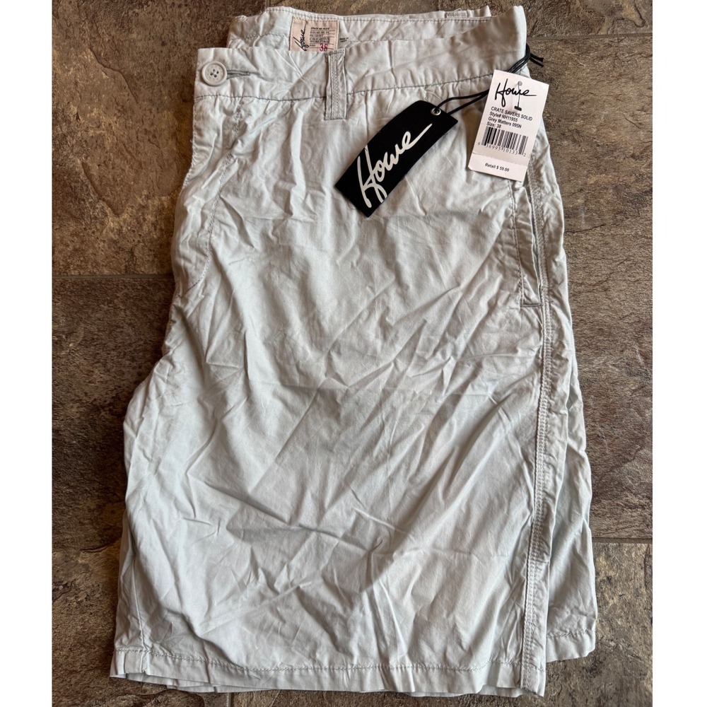 NWT Howe‎ Crate Savers Solid Shorts Grey Matte Size 38 Casual Menswear Casual